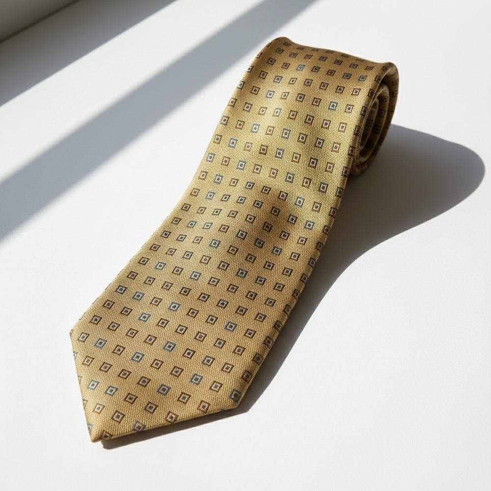 Brooks Brothers Gold and Silver Geometric Tie